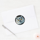 Fluffy Uil met expressieve ogen Ronde Sticker (Envelop)