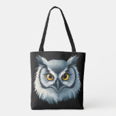 Fluffy Uil met expressieve ogen Tote Bag (Achterkant)