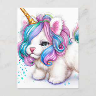 Fluffy Unicorn Puppy Briefkaart