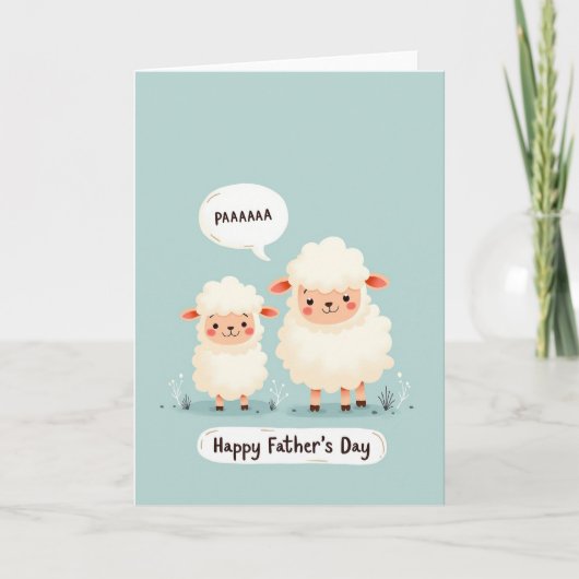 Fluffy Vaderdag Schaap Kaart (Voorkant)
