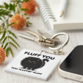 Fluffy Voluminous Cat Life Kat Style Sleutelhanger (Voorkant Rechts)