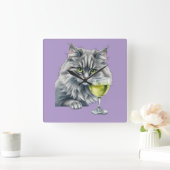 Fluffy Vriend en Absinthe Vierkante Klok (Huis)