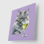 Fluffy Vriend en Absinthe Vierkante Klok (Hoek)