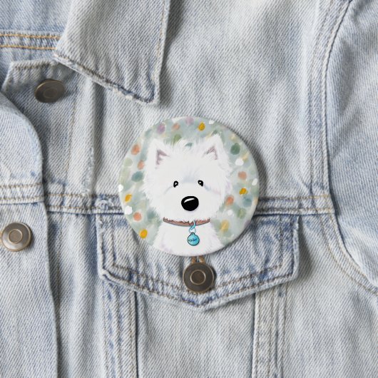 Fluffy Westie Impressions Button (In situ)