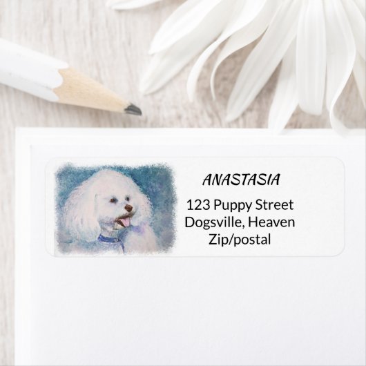 FLUFFY WHITE BICHON FRISE ETIKET (Insitu)