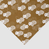 Fluffy White Bunnies op Bruin Tissuepapier (Detail)