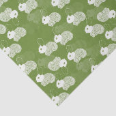 Fluffy White Bunnies op Groen Tissuepapier (Detail)