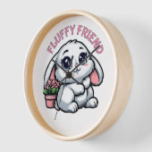 Fluffy White Bunny met Plant Pot (Hoek)