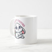 Fluffy White Bunny met Plant Pot Koffiemok (Voorkant links)