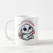 Fluffy White Bunny met Plant Pot Koffiemok (Links)