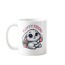 Fluffy White Bunny met Plant Pot