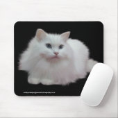 Fluffy White Cat Muismat (Met muis)