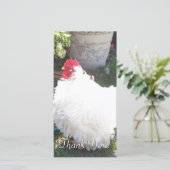 Fluffy White Chicken Bedankkaart (Staand voorkant)