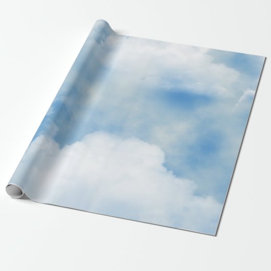 Fluffy White Clouds Cadeaupapier (Uitgerold)