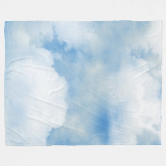 Fluffy White Clouds Fleece Deken (Voorkant (Horizontaal))