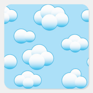 Fluffy White Clouds Stickers