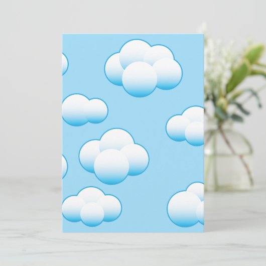 Fluffy White Clouds-uitvindingen Kaart (Staand voorkant)
