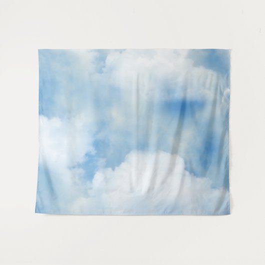 Fluffy White Clouds Wandkleed (Voorkant (horizontaal))