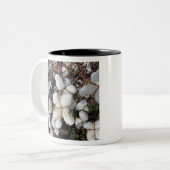 Fluffy White Cotton Bolls Tweekleurige Koffiemok (Voorkant links)