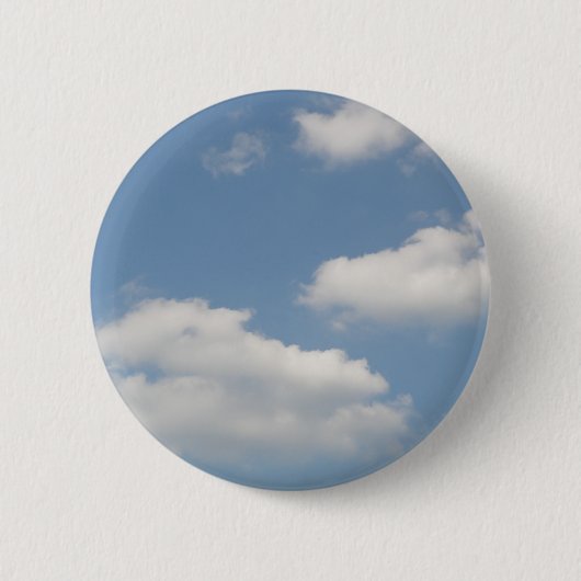 Fluffy White Cumulus Clouds Button (Voorkant)