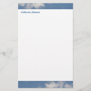 Fluffy White Cumulus Clouds Custom Stationery Briefpapier