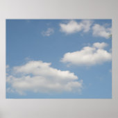 Fluffy White Cumulus Clouds Print (Voorkant)