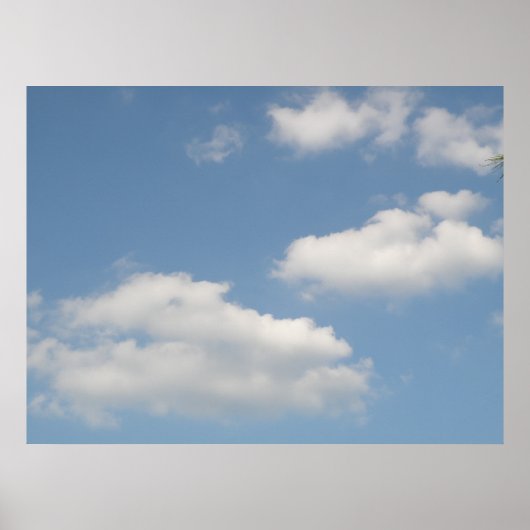 Fluffy White Cumulus Clouds Print (Voorkant)