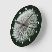 Fluffy White Dandelion Flower Ronde Klok (Hoek)