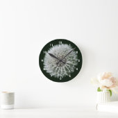 Fluffy White Dandelion Flower Ronde Klok (Huis)