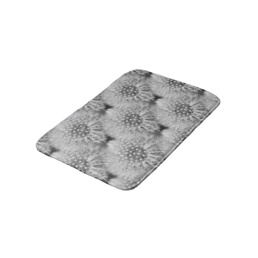 Fluffy White Dandelion Flowers Natuur Patroon Badmat (Gekanteld)