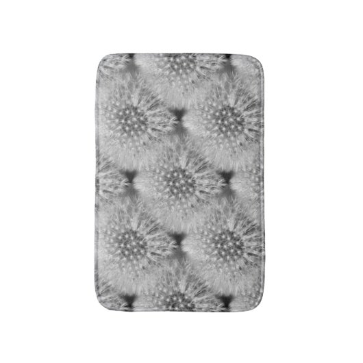 Fluffy White Dandelion Flowers Natuur Patroon Badmat (Voorkant Verticaal)