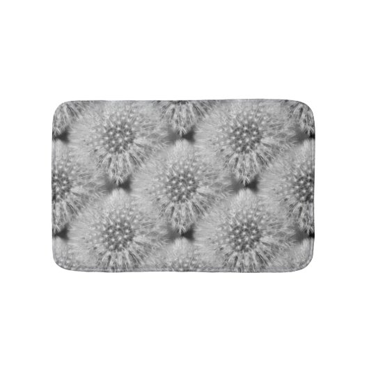 Fluffy White Dandelion Flowers Natuur Patroon Badmat (Voorkant)
