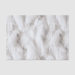 Fluffy White Fur Textured Tissuepapier