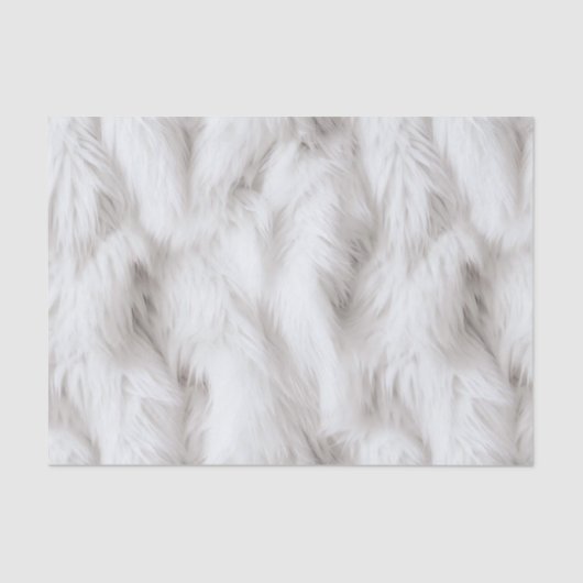 Fluffy White Fur Textured Tissuepapier (Voorkant)