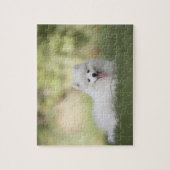 Fluffy White Keeshond Puppy Legpuzzel (Verticaal)