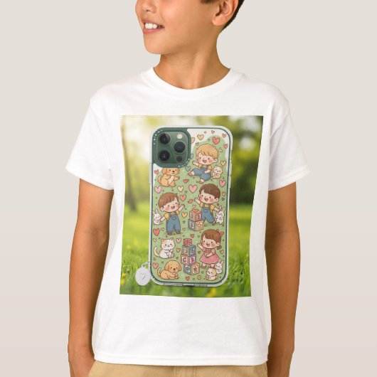 fluffy white kittens, and hopping bunnies interact t-shirt (Voorkant)