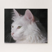 Fluffy White Maine Coon Cat Legpuzzel (Horizontaal)