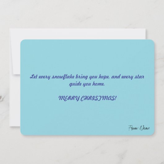 Fluffy White Rabbit in Magical Winter Forest Feestdagenkaart (Achterkant)