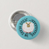 Fluffy White Sheep Cartoon Ronde Button 3,2 Cm (Voorkant /achterkant)