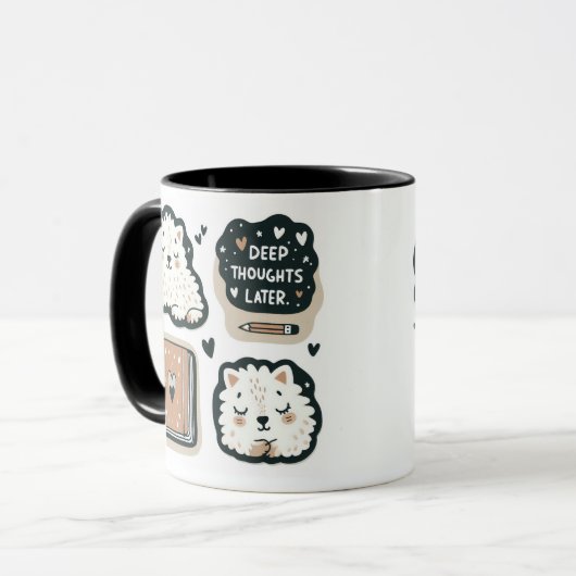 Fluffy White Sheep - "Deep Thoughts Later" Schatti Mok (Voorkant links)