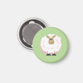 Fluffy White Sheep Magneet (Voorkant / Achterkant)