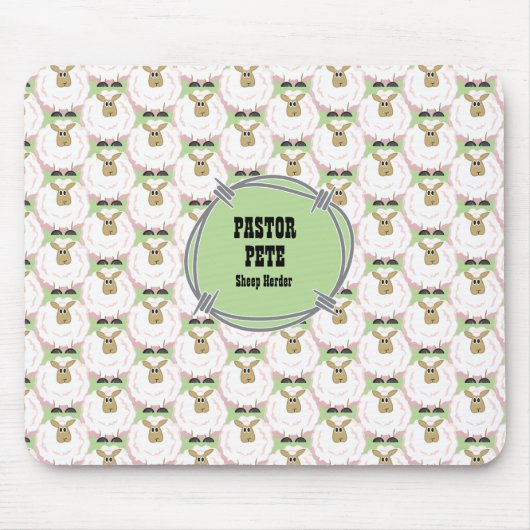 Fluffy White Sheep Muismat (Voorkant)