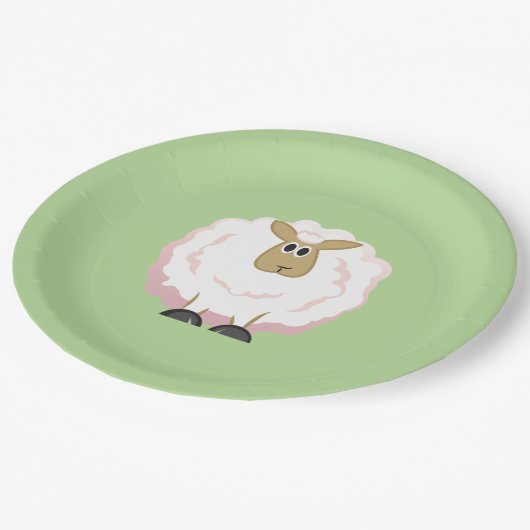 Fluffy White Sheep Papieren Bordje (Gekanteld)