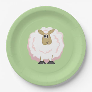 Fluffy White Sheep Papieren Bordje