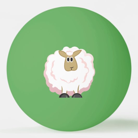Fluffy White Sheep Pingpongbal (Voorkant)