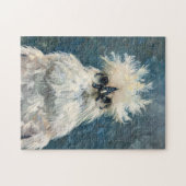 Fluffy White Silkie Chicken Oil Painting Legpuzzel (Horizontaal)