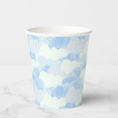 Fluffy White Sky Blue Textured Clouds Papieren Bekers (Voorkant)