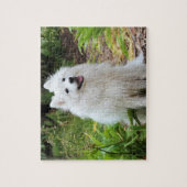 Fluffy White Spitz Puppy Dog Legpuzzel (Verticaal)