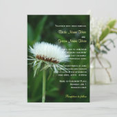 Fluffy wit plant hoofd zomerbruiloft kaart (Staand voorkant)