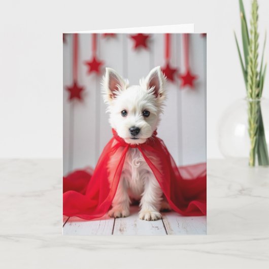Fluffy Witte Kerstkaart Kaart (Voorkant)